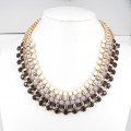 891024-202 Black Beads Necklace in Gold